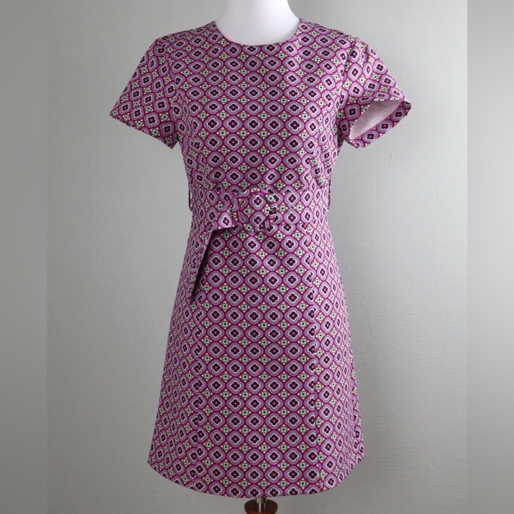 Zara Retro Mod Floral Blogger 70’s Style Fave A-line Open Back Mini Dress  Small